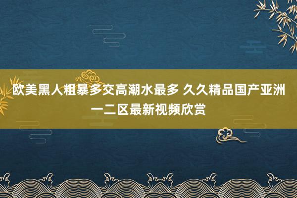 欧美黑人粗暴多交高潮水最多 久久精品国产亚洲一二区最新视频欣赏