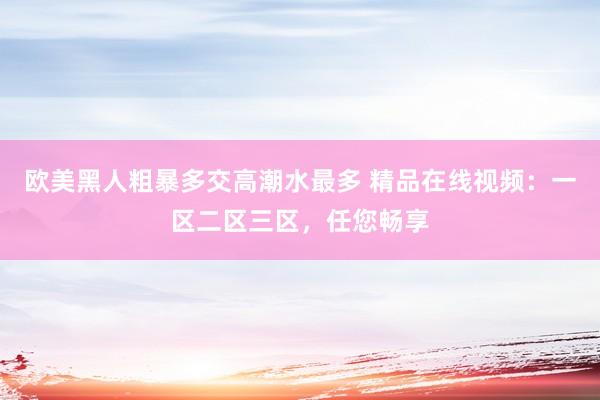 欧美黑人粗暴多交高潮水最多 精品在线视频：一区二区三区，任您畅享