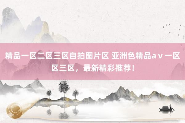 精品一区二区三区自拍图片区 亚洲色精品aⅴ一区区三区，最新精彩推荐！