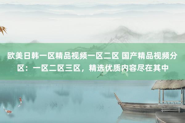 欧美日韩一区精品视频一区二区 国产精品视频分区：一区二区三区，精选优质内容尽在其中