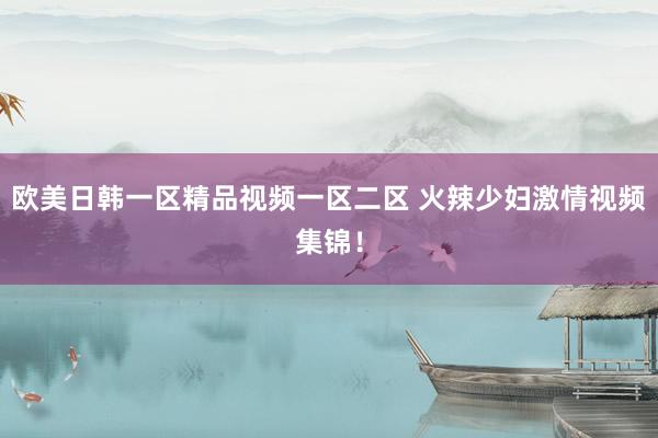 欧美日韩一区精品视频一区二区 火辣少妇激情视频集锦！