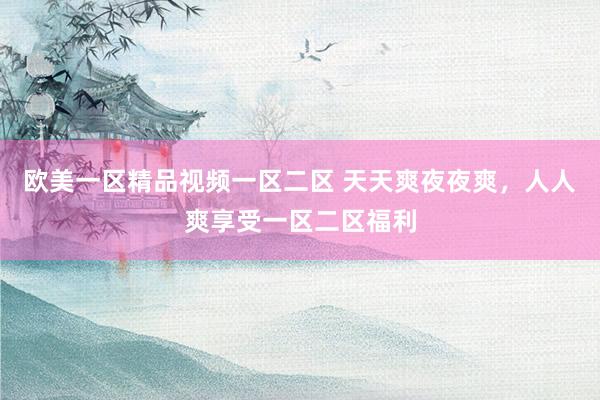 欧美一区精品视频一区二区 天天爽夜夜爽，人人爽享受一区二区福利