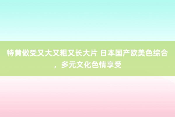特黄做受又大又粗又长大片 日本国产欧美色综合，多元文化色情享受