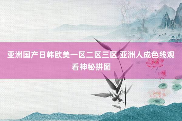 亚洲国产日韩欧美一区二区三区 亚洲人成色线观看神秘拼图
